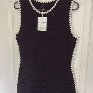 Black and White Knit Dress